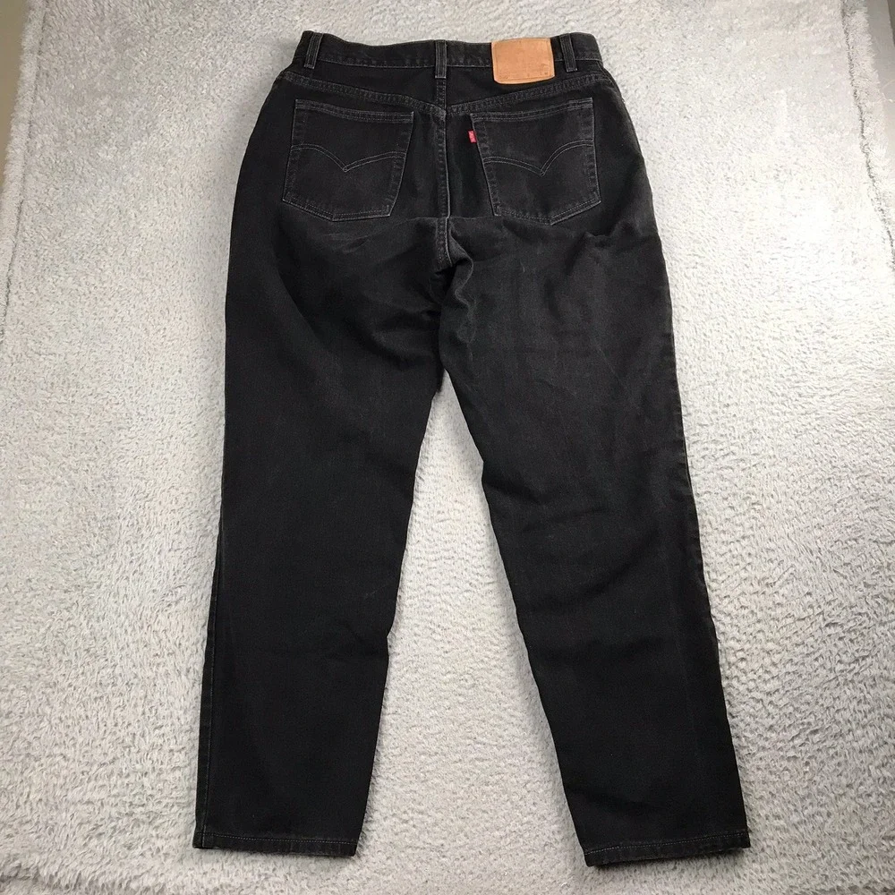 Levis 550 Jeans Women 16 MIS M Black High‎ Rise Tapered Relaxed Fit USA 90s Vtg